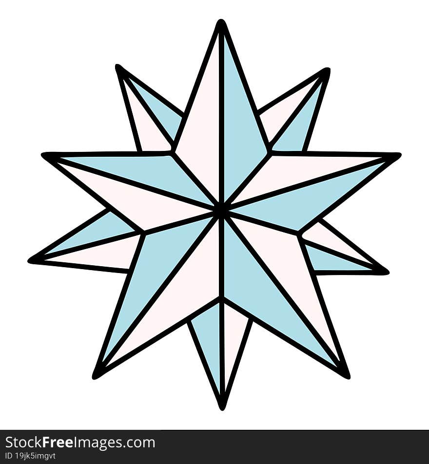 traditional tattoo of a star