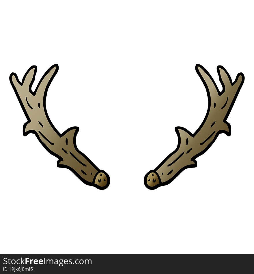 vector gradient illustration cartoon antlers