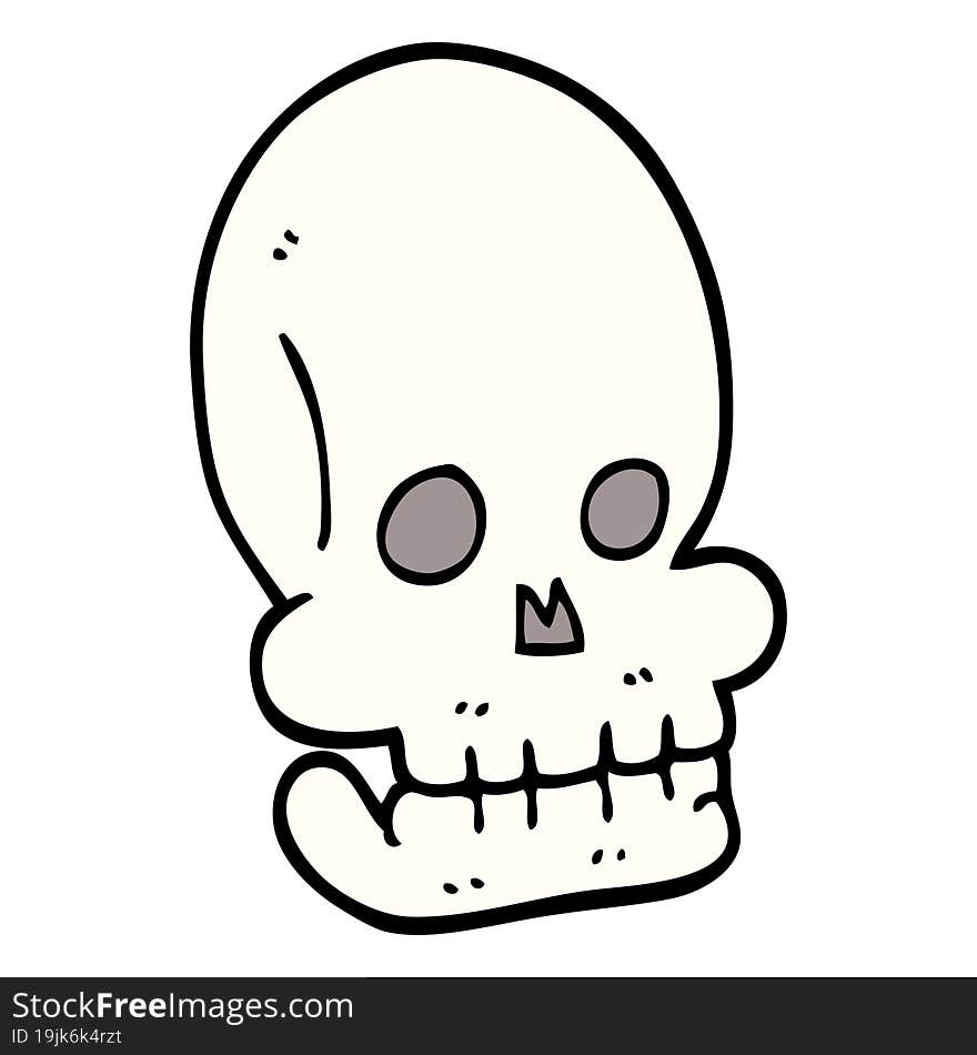 cartoon doodle funny skull