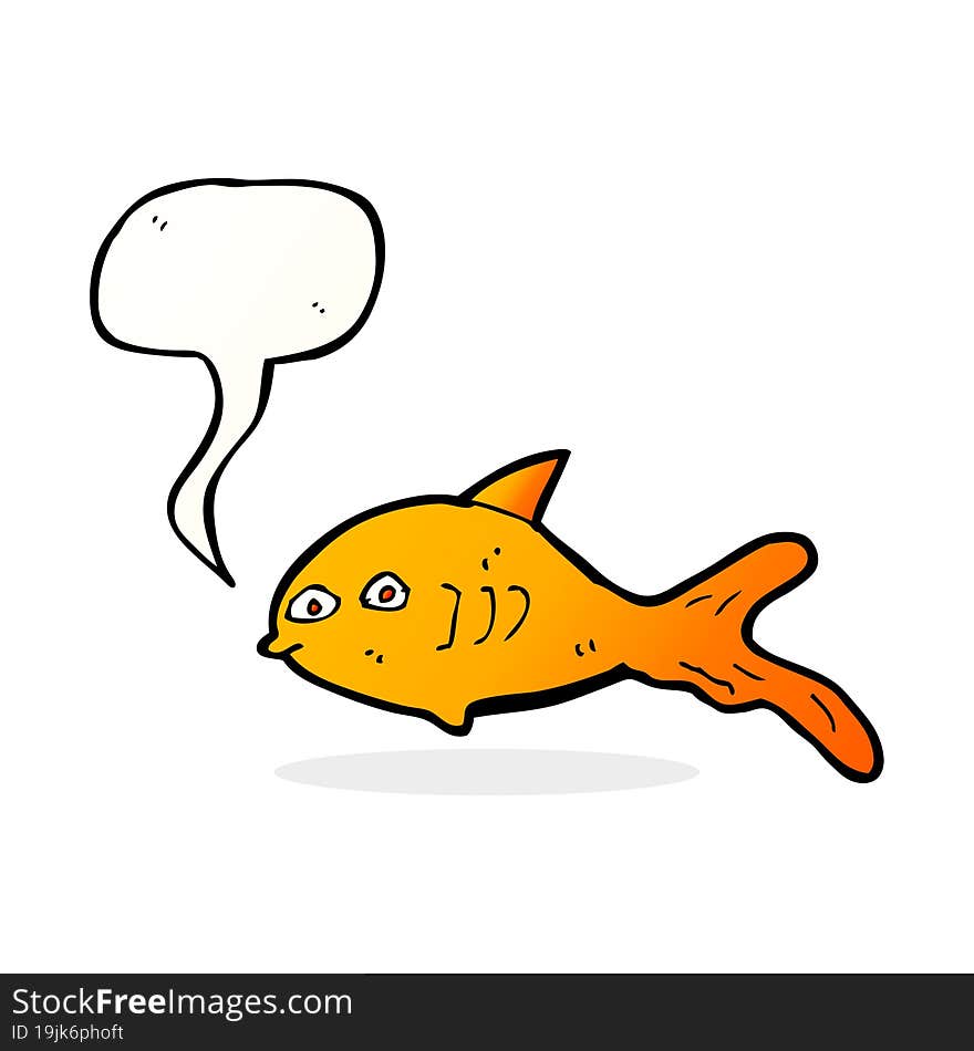 cartoon fish with speech bubble