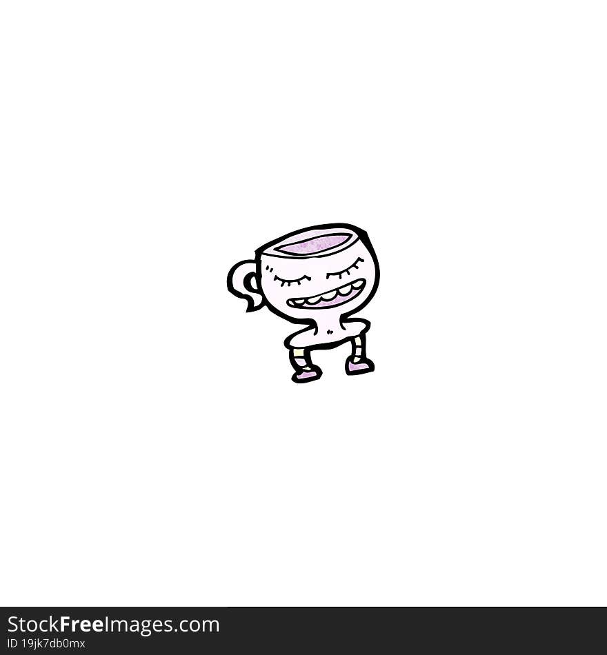 Tea Cup Cartoon Character