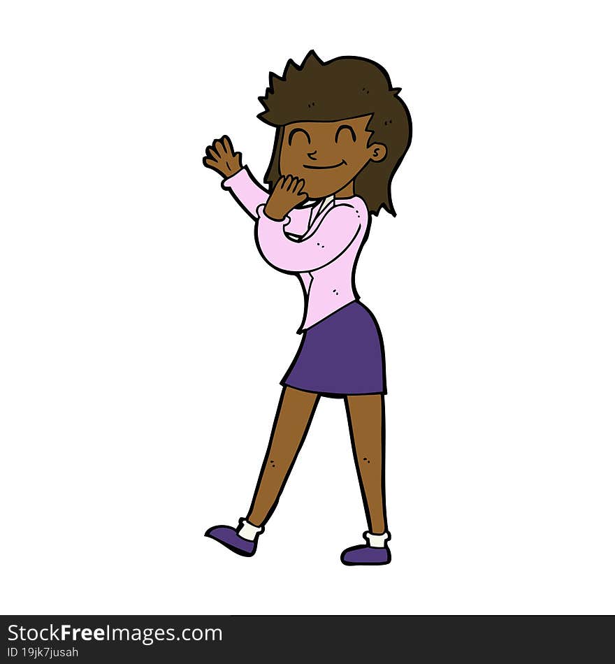 cartoon happy businesswoman