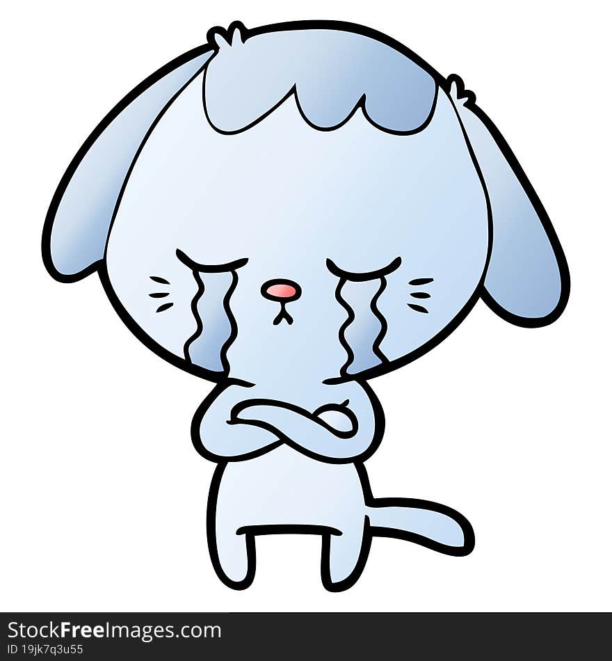 cute puppy crying cartoon. cute puppy crying cartoon