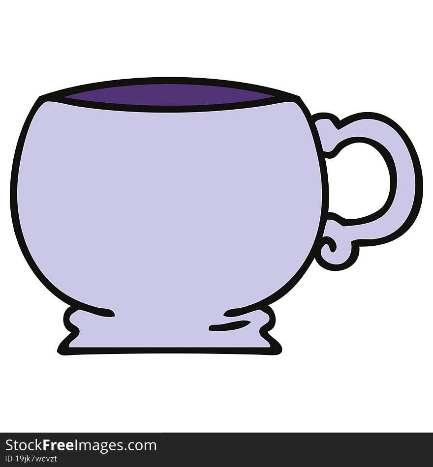 quirky hand drawn cartoon mug