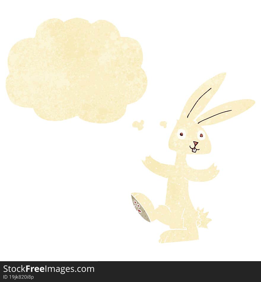 cartoon rabbit with thought bubble