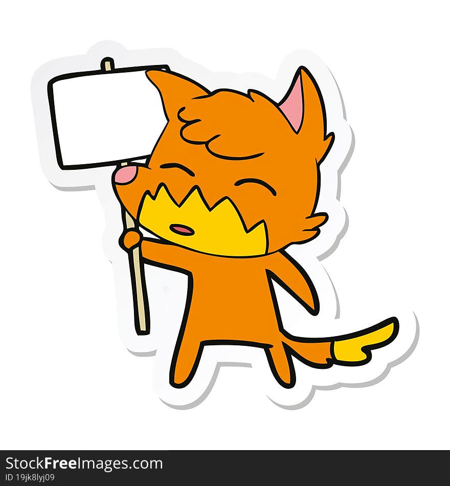 sticker of a cartoon fox