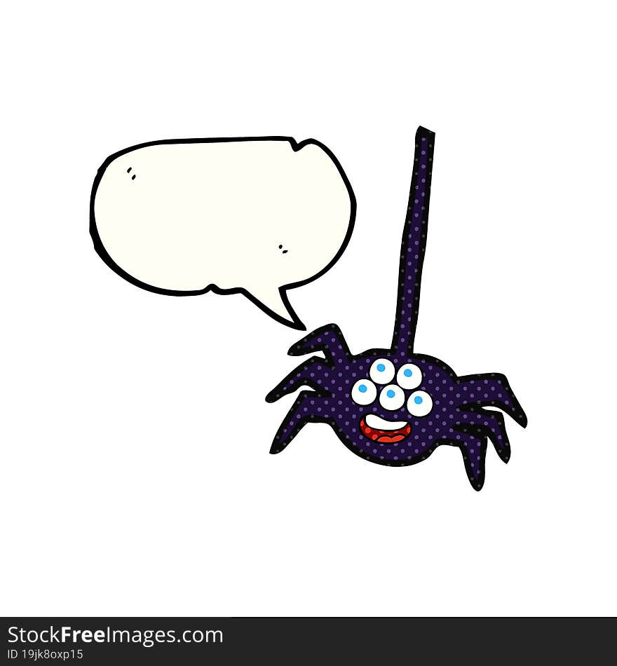 Comic Book Speech Bubble Cartoon Halloween Spider