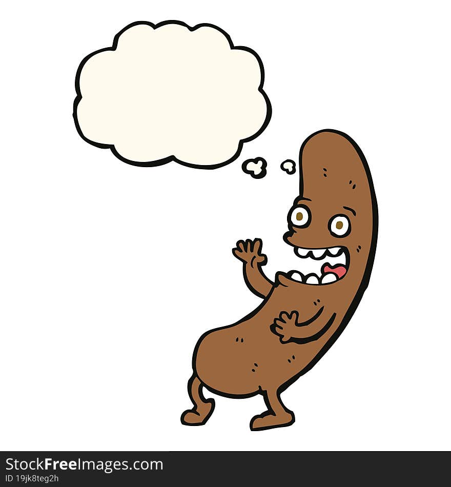 cartoon sausage with thought bubble