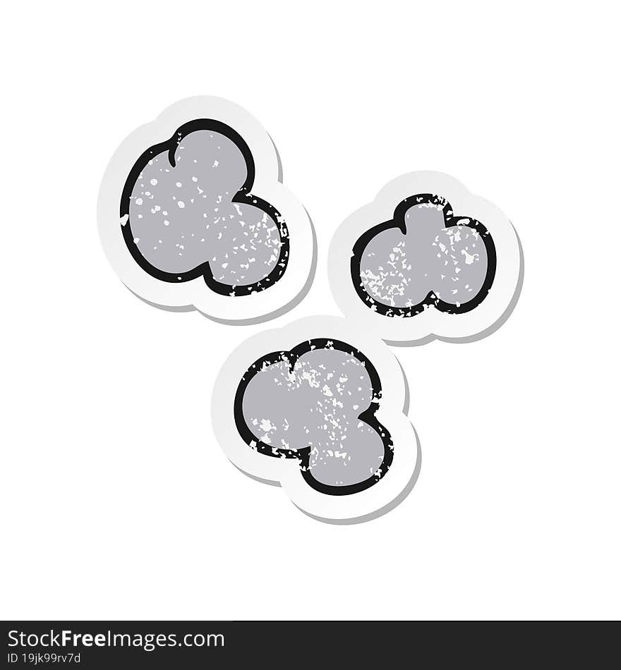 retro distressed sticker of a cartoon smoke clouds