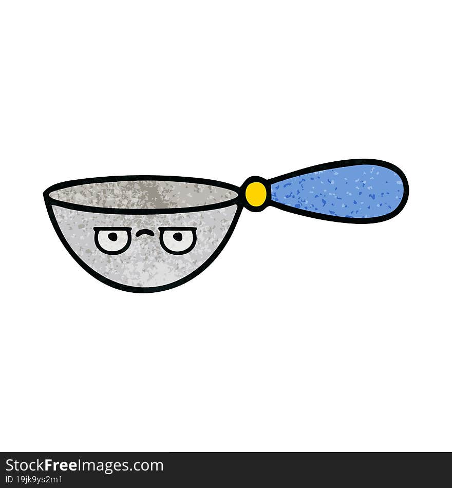 retro grunge texture cartoon of a measuring spoon