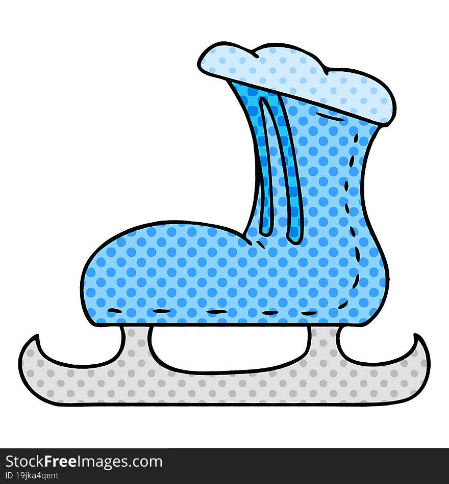 cartoon doodle of an ice skate boot