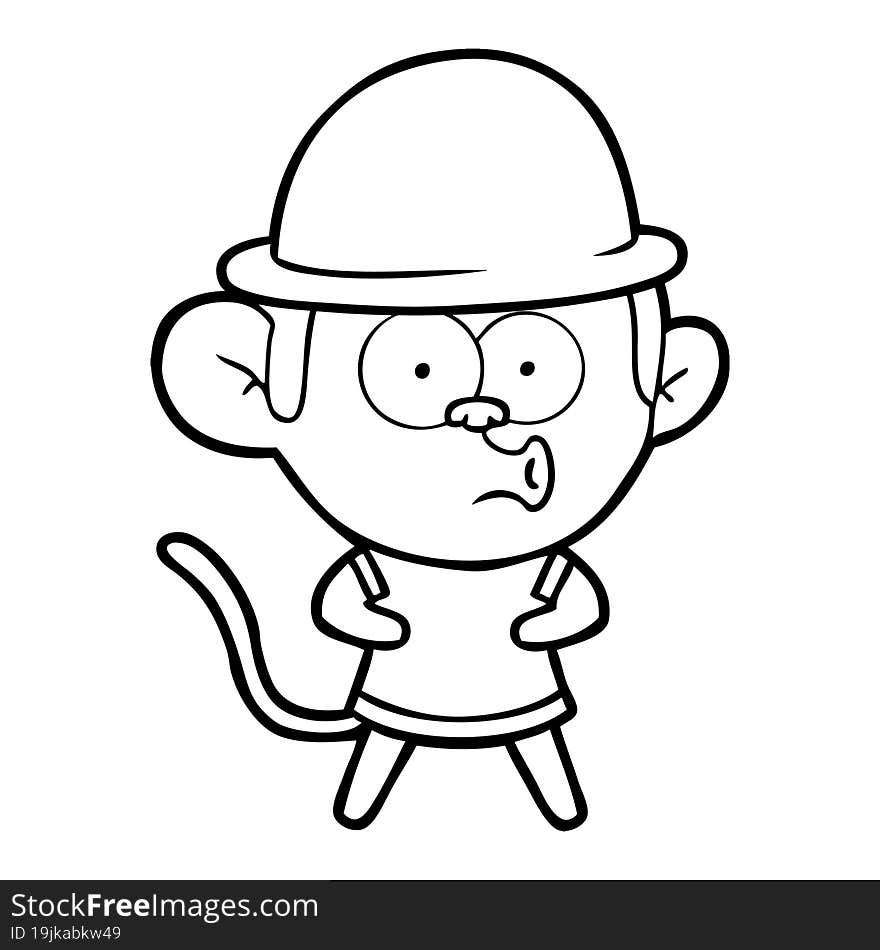 cartoon surprised monkey. cartoon surprised monkey