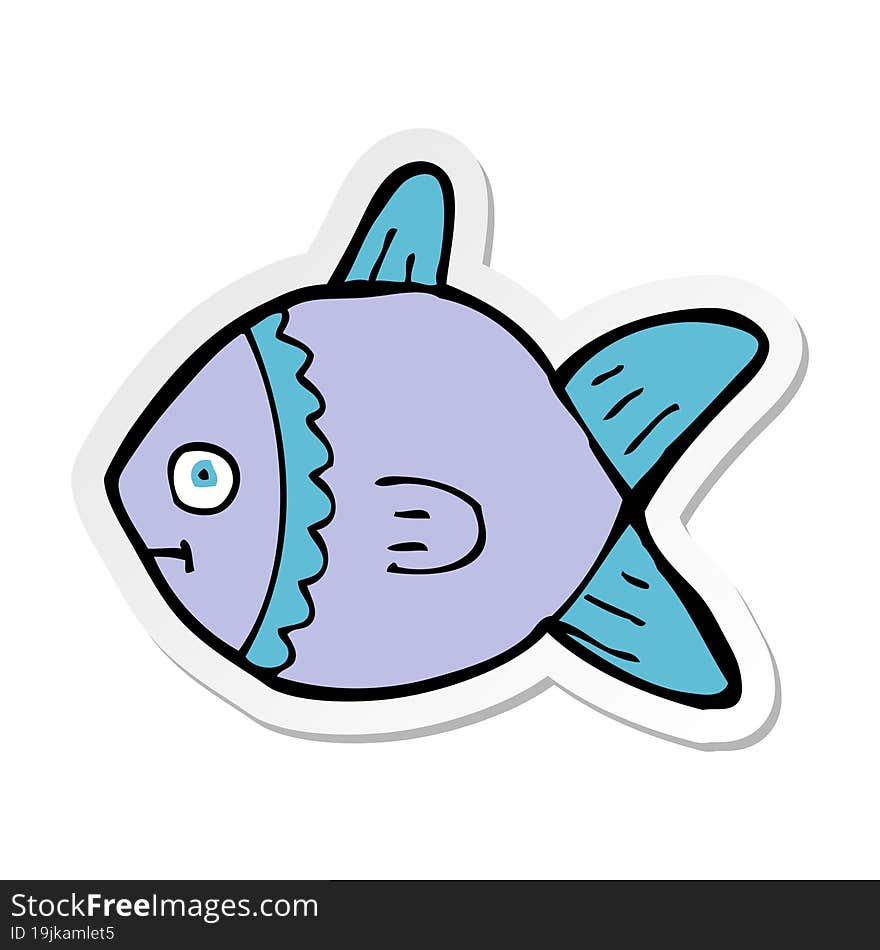 sticker of a cartoon fish