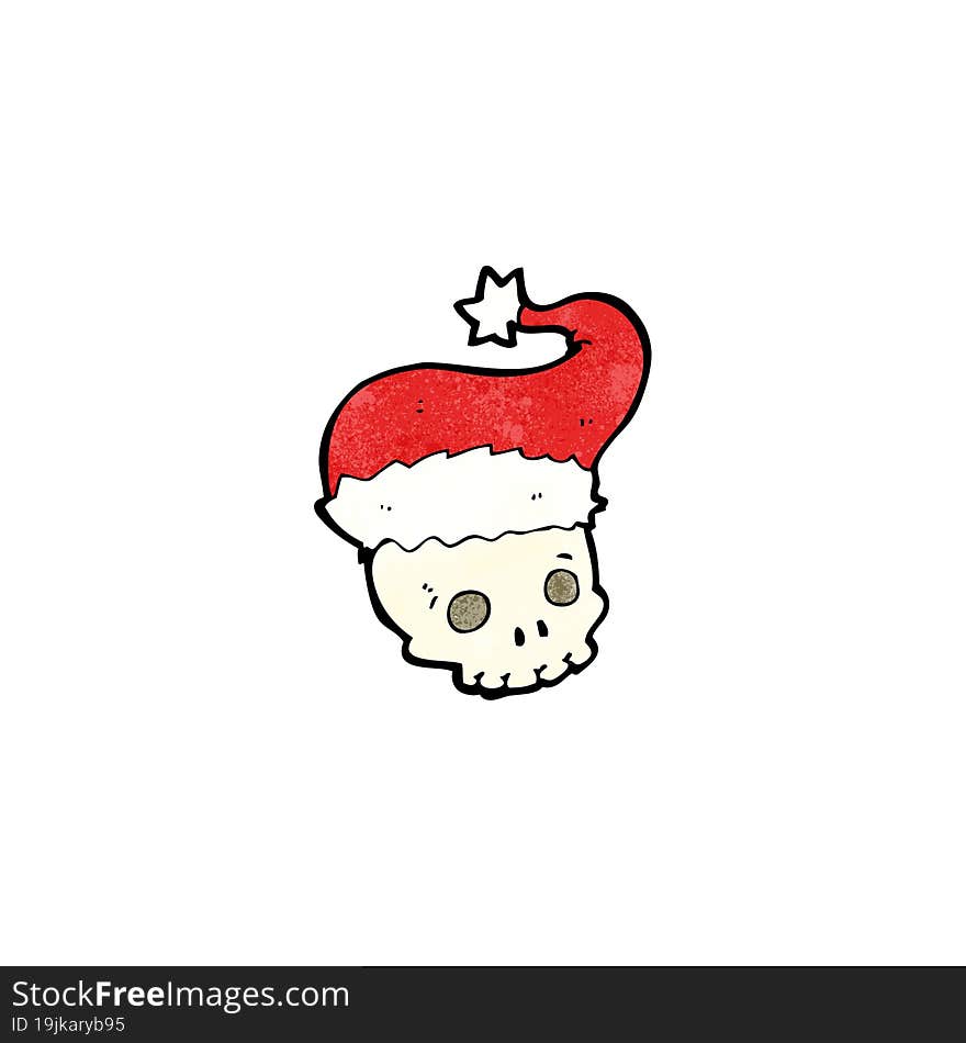 cartoon skull in christmas hat