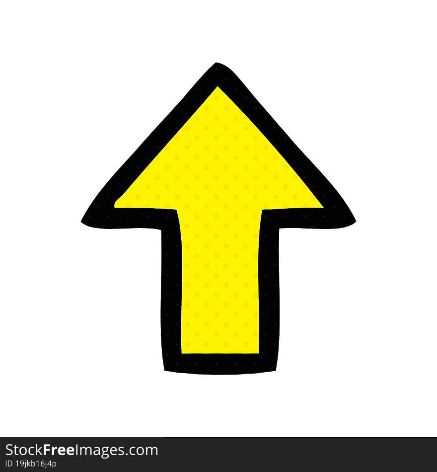 comic book style cartoon directional arrow