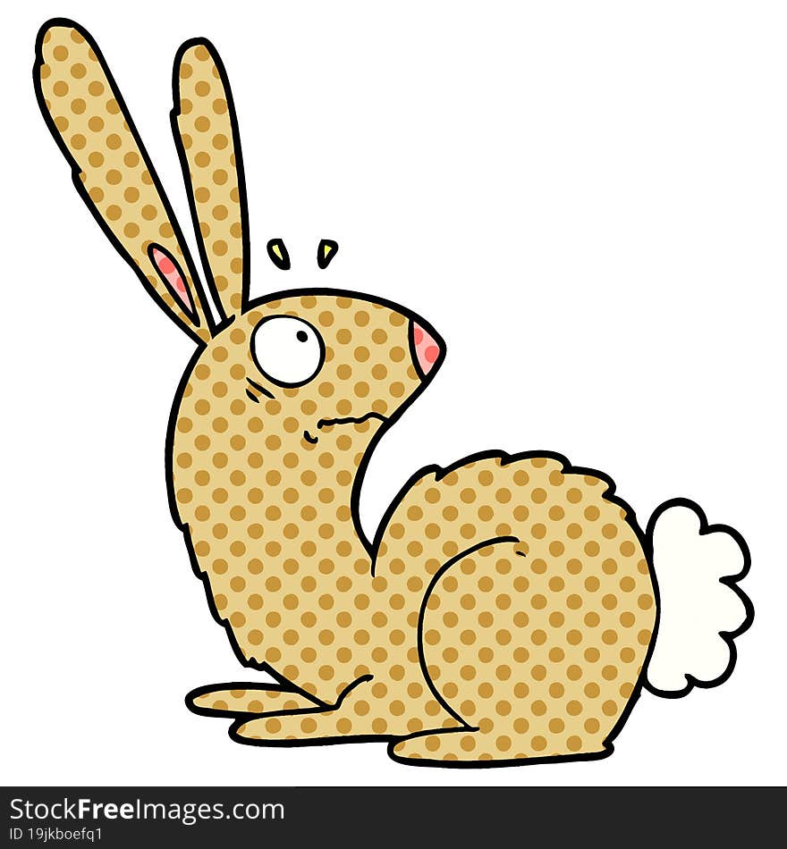 cartoon startled bunny rabbit. cartoon startled bunny rabbit