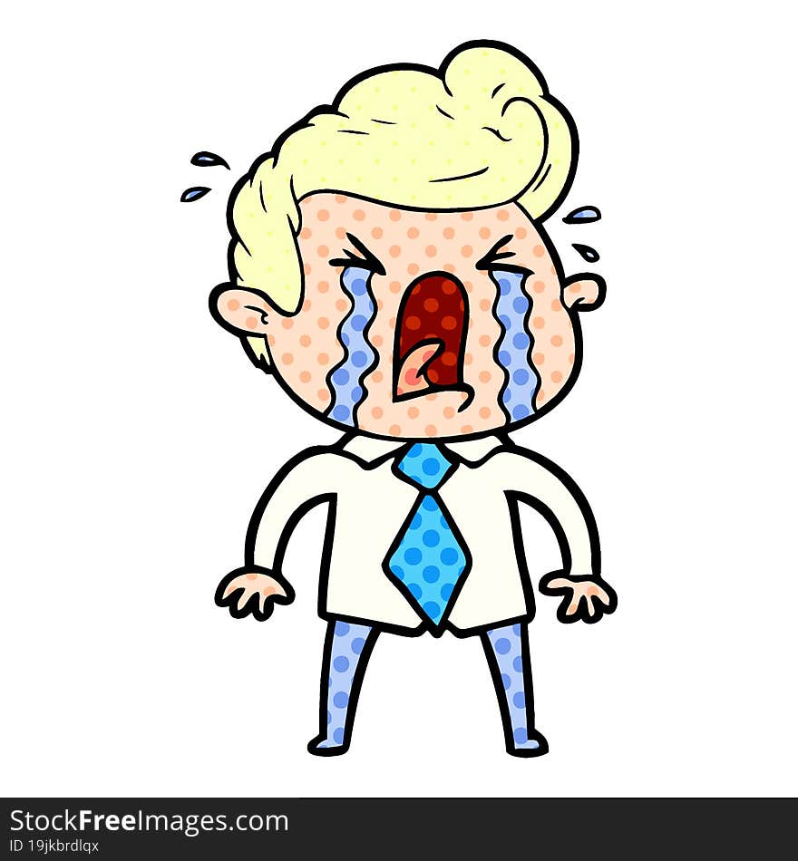 cartoon crying man. cartoon crying man