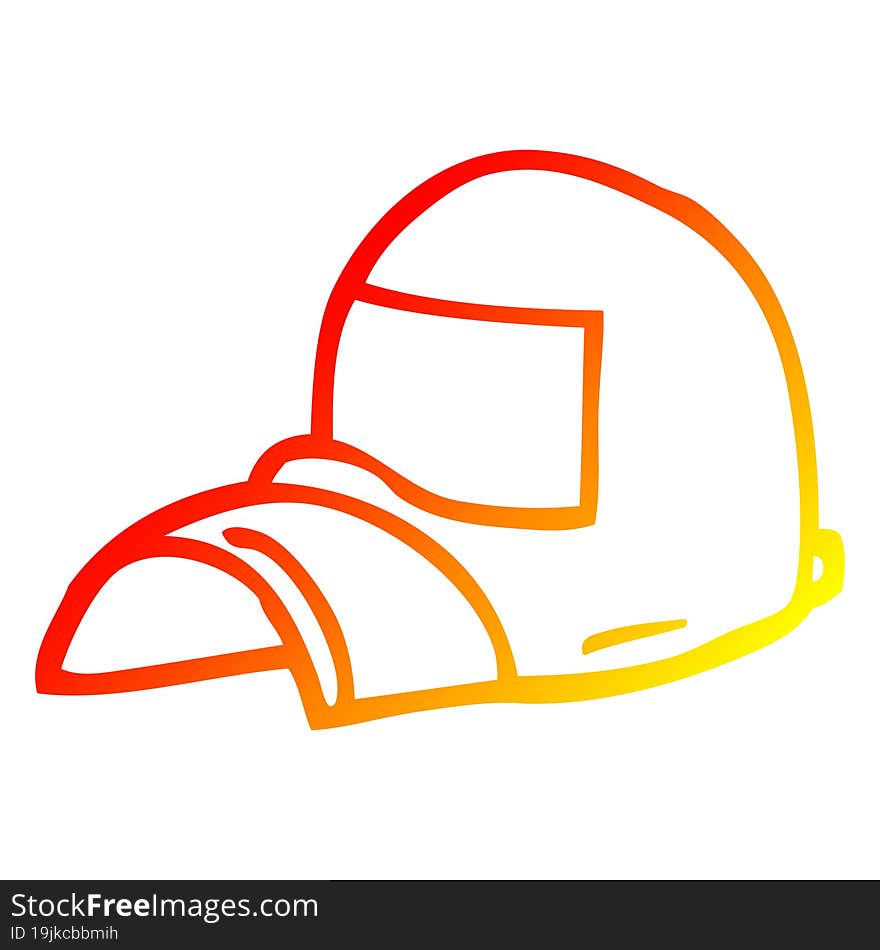 warm gradient line drawing cartoon cap