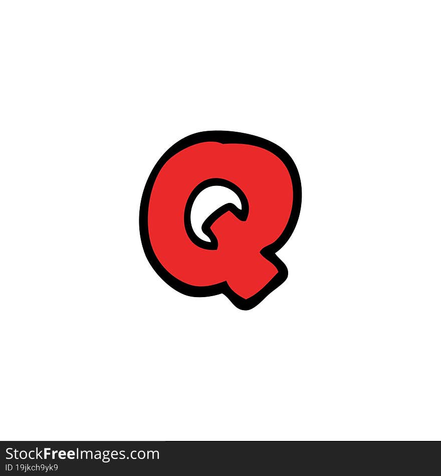 cartoon doodle letter q