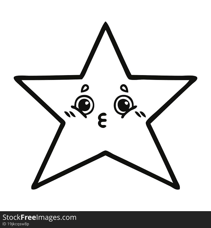 Line Drawing Cartoon Star Fish