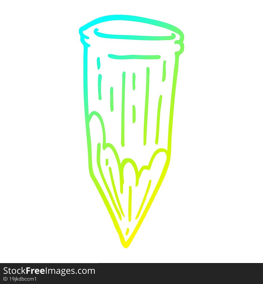 cold gradient line drawing cartoon vampire stake