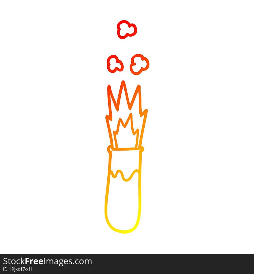 warm gradient line drawing cartoon chemical reaction