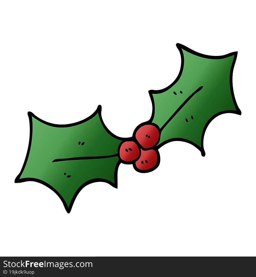 cartoon doodle xmas holly