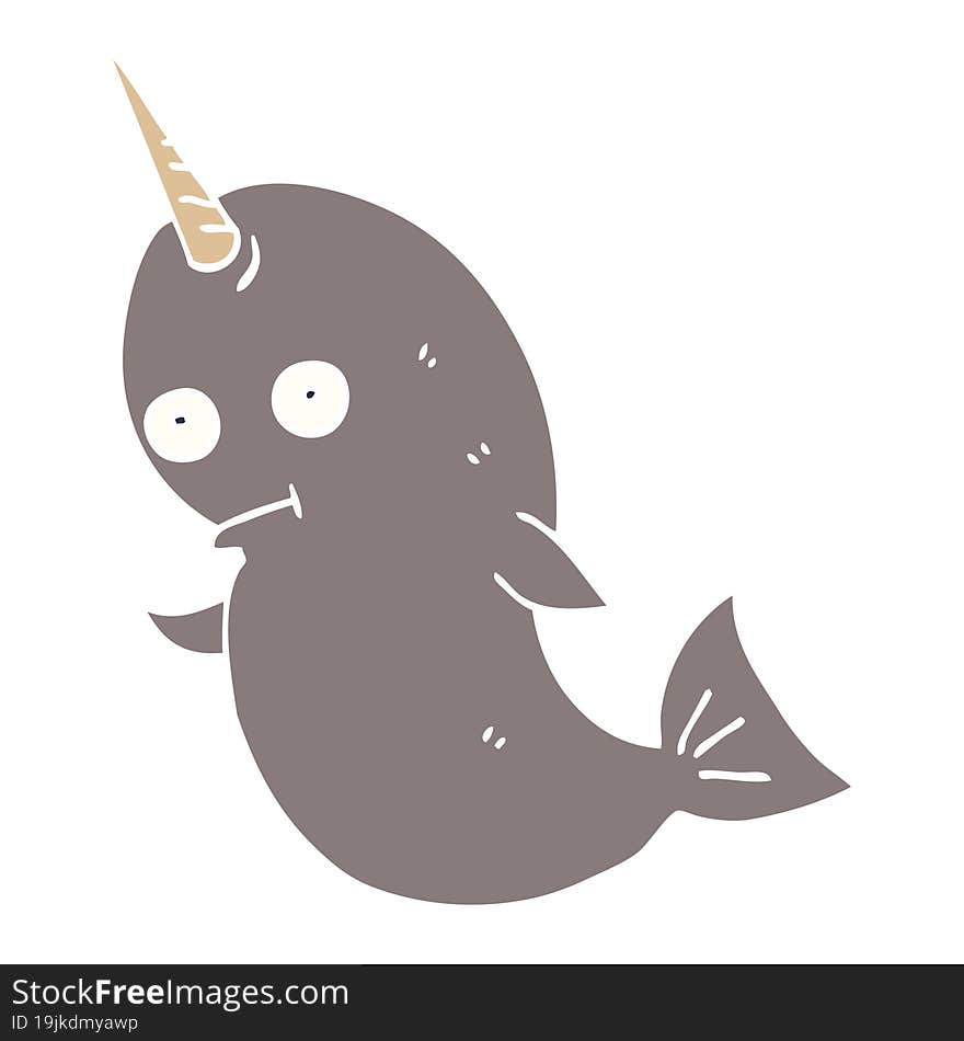 cartoon doodle narwhal