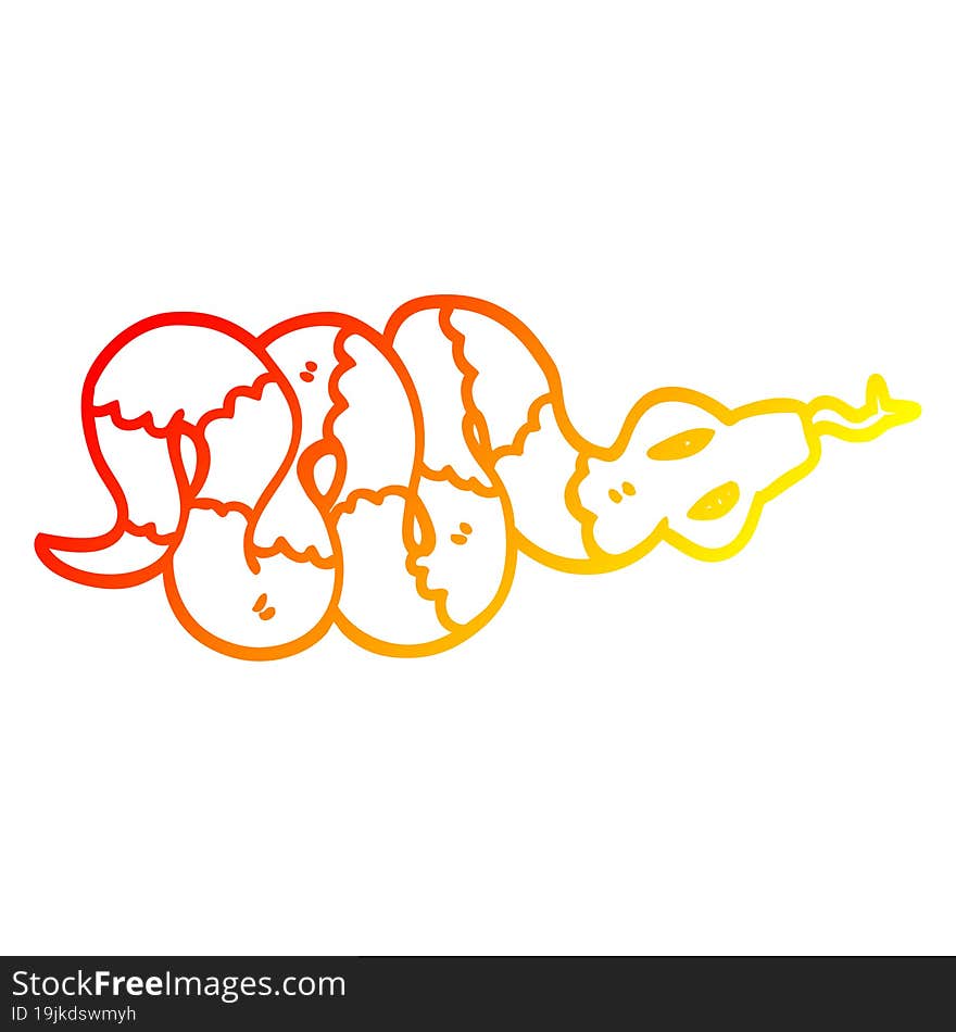 warm gradient line drawing cartoon poisonous snake