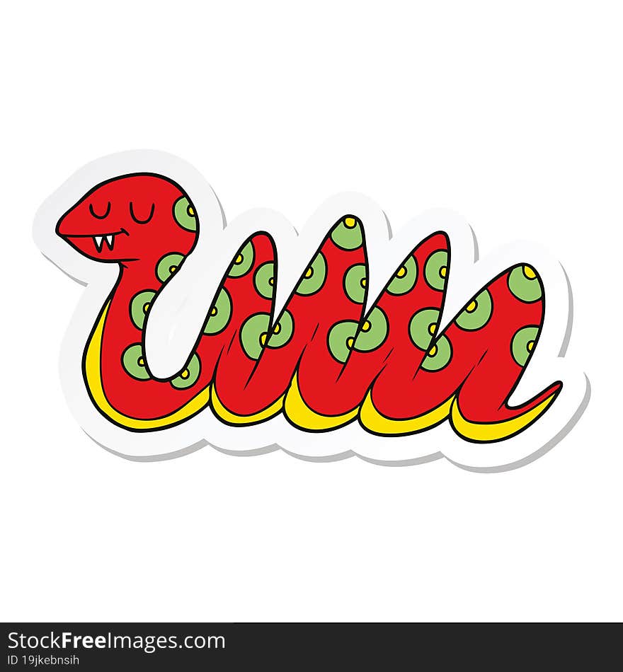 sticker of a cartoon snake