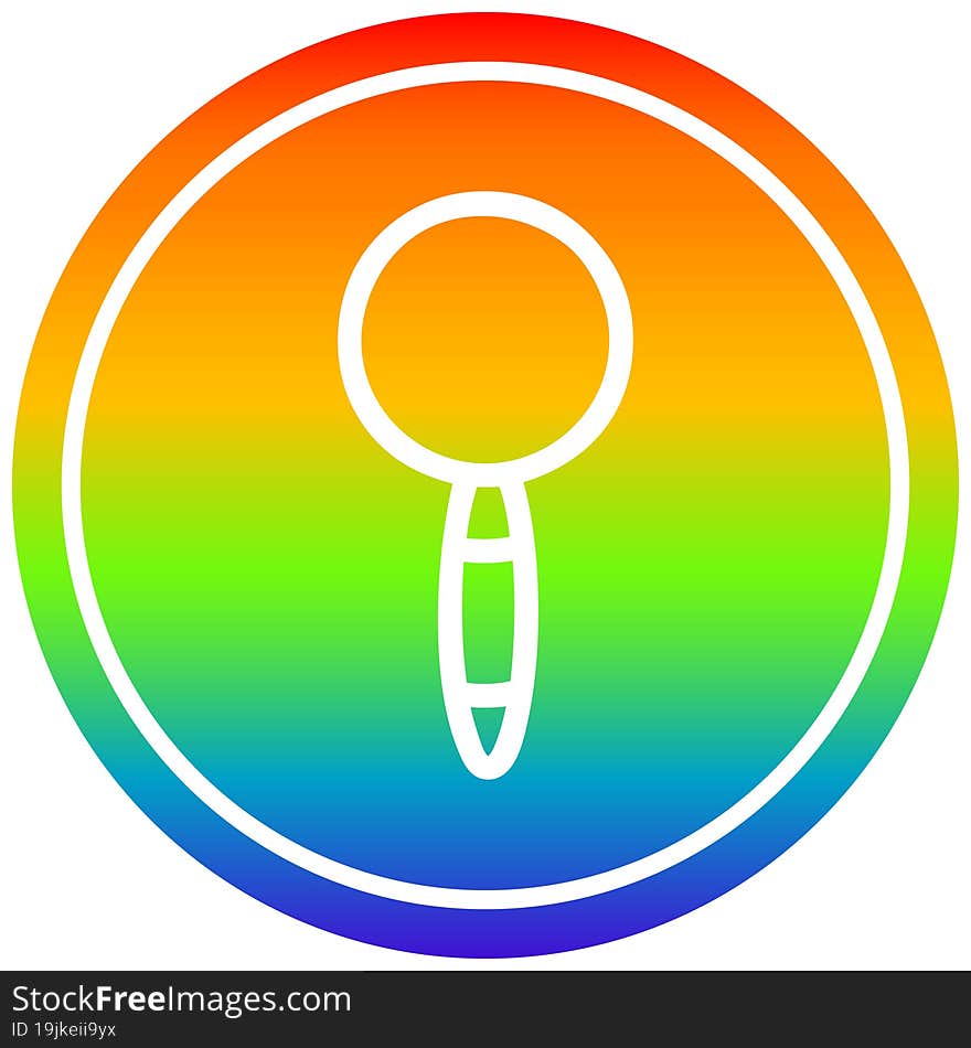 Magnifying Glass Circular In Rainbow Spectrum