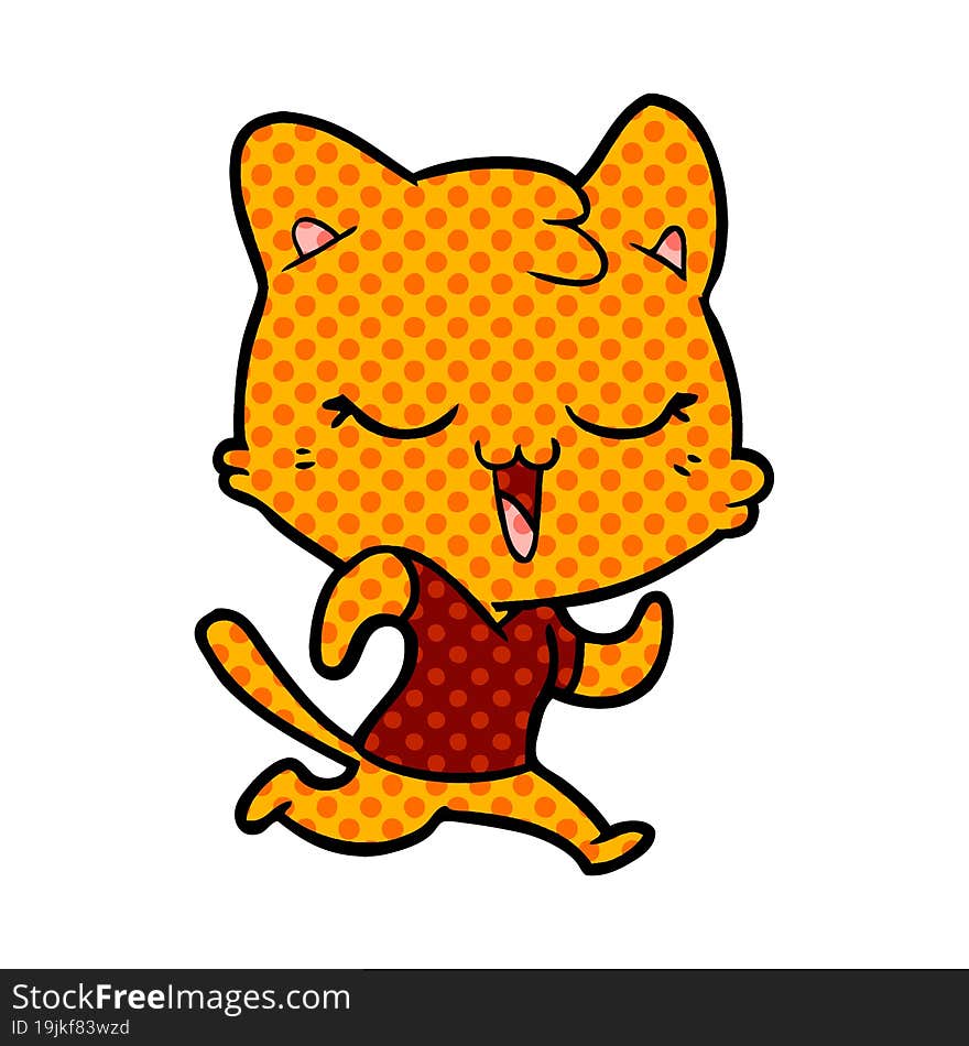 happy cartoon cat. happy cartoon cat