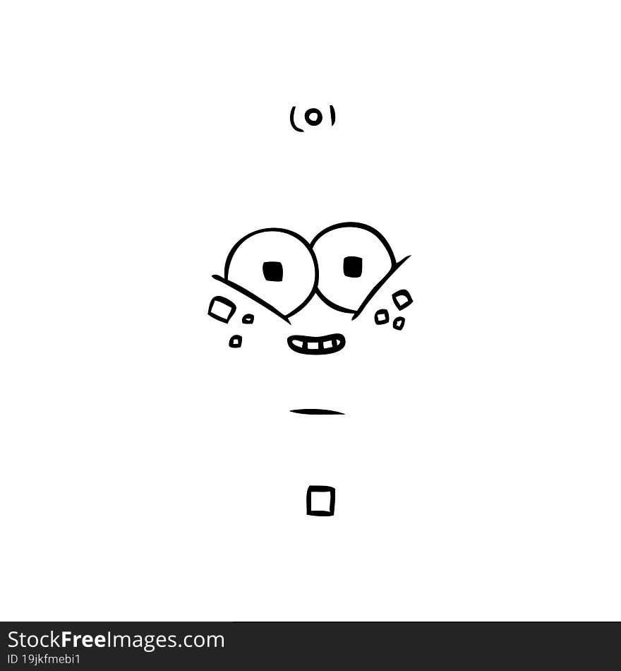 happy energized cartoon robot. happy energized cartoon robot