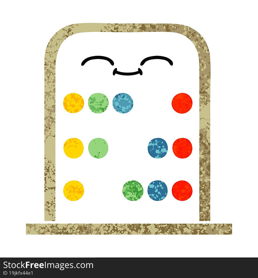 Retro Illustration Style Cartoon Abacus