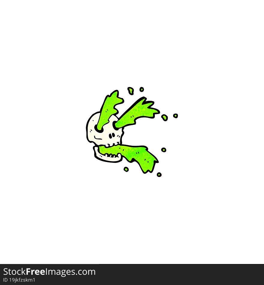 cartoon spurting slime skull