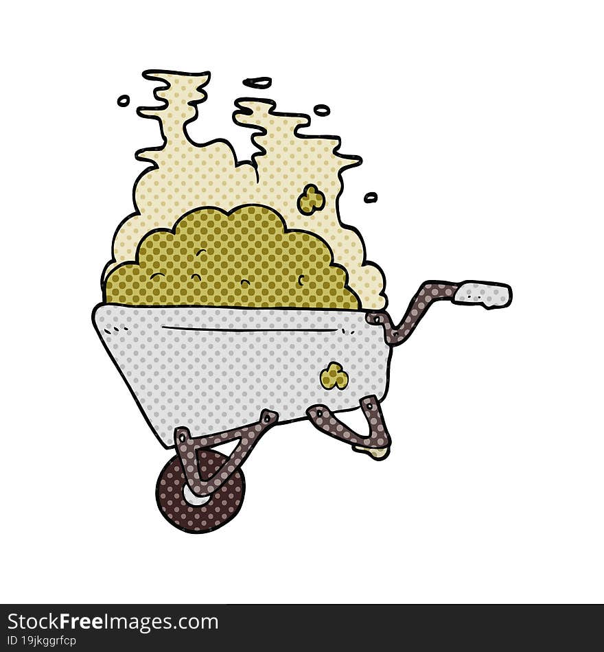 Cartoon Wheelbarrow Full Of Dirt