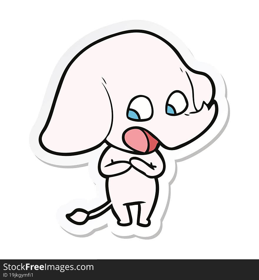 sticker of a cute cartoon elephant