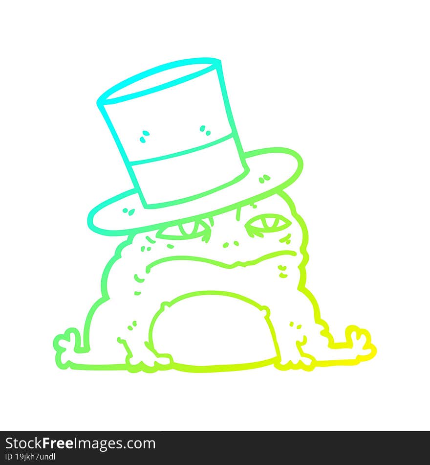 cold gradient line drawing cartoon rich toad