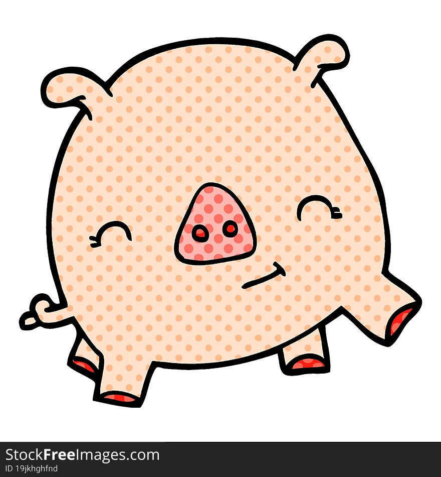 Cartoon Doodle Happy Pig