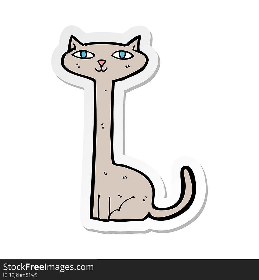 sticker of a cartoon cat