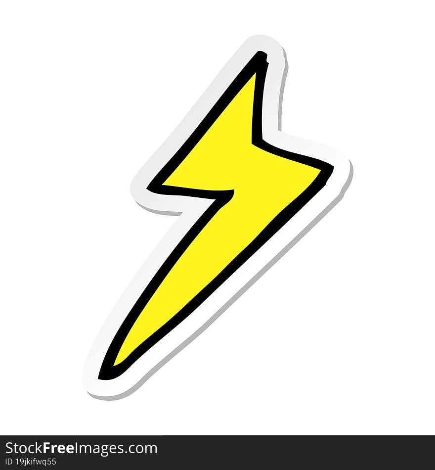 sticker of a cartoon lightning bolt symbol