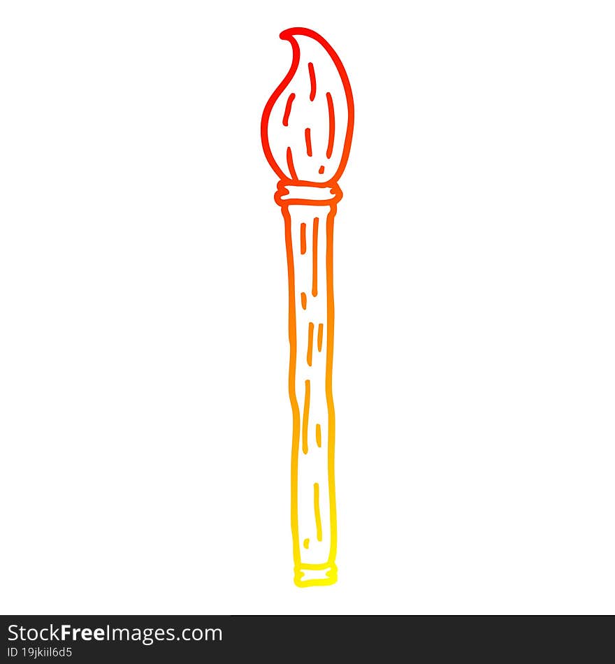 warm gradient line drawing cartoon paint brush