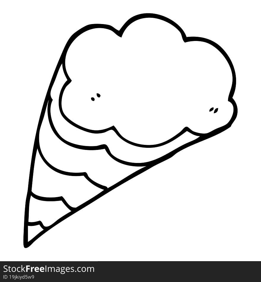 line drawing cartoon decorative cloud