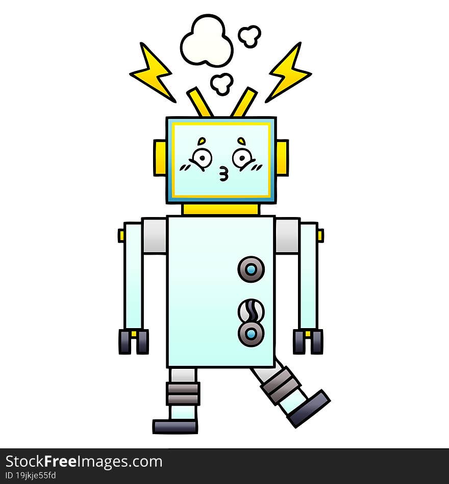 Gradient Shaded Cartoon Robot