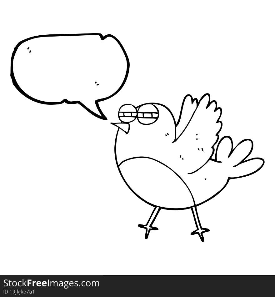 Speech Bubble Cartoon Bird