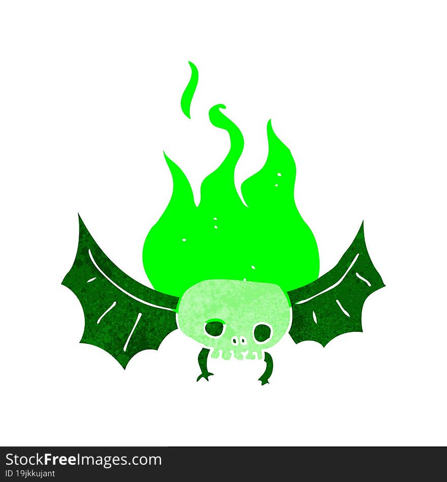 cartoon spooky skull bat