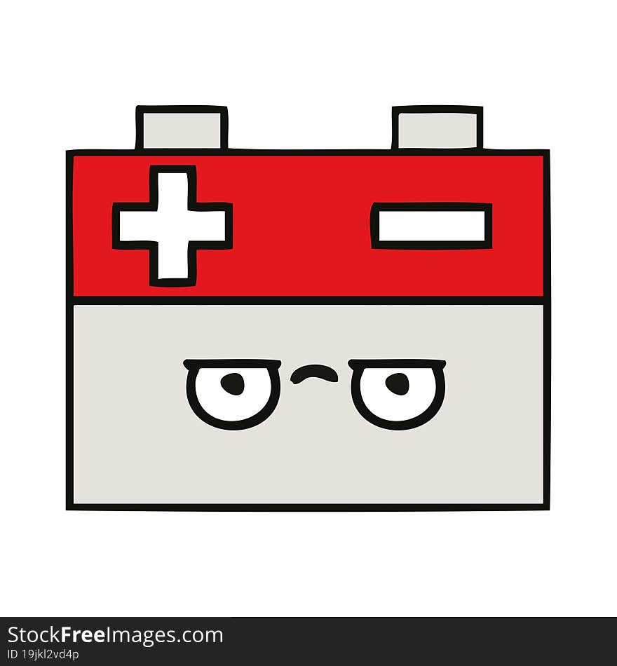 cute cartoon of a car battery. cute cartoon of a car battery