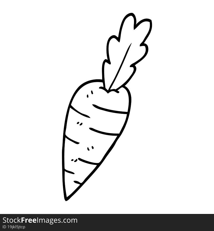 line drawing cartoon organic carrot