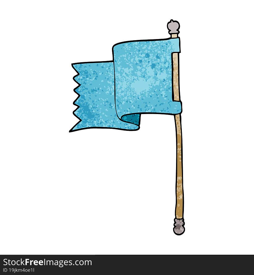 Cartoon Doodle Of A Blue Flag