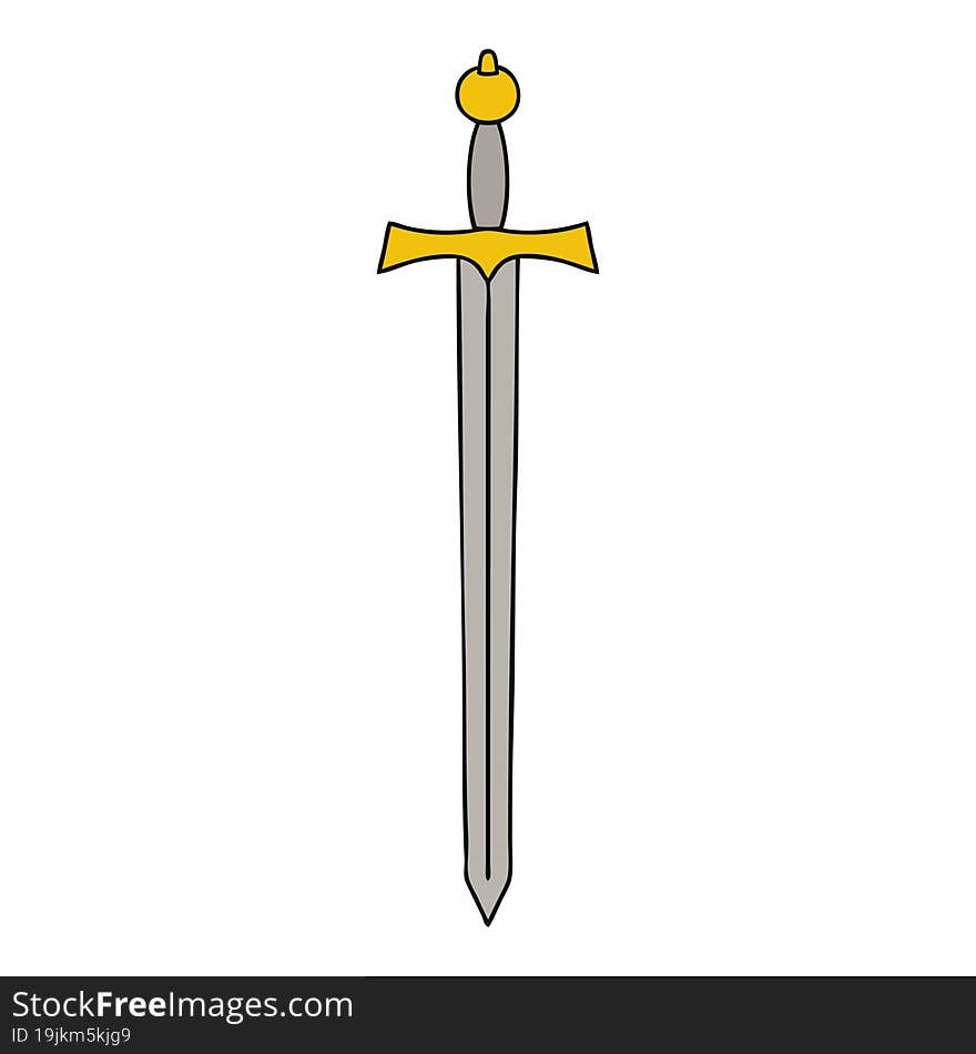 Quirky Hand Drawn Cartoon Sword